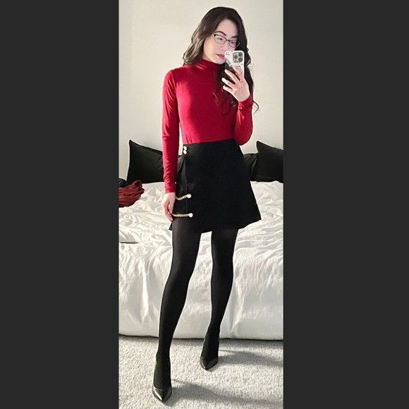 Dynamite Gemma turtleneck top red XS - Picture 1 of 5